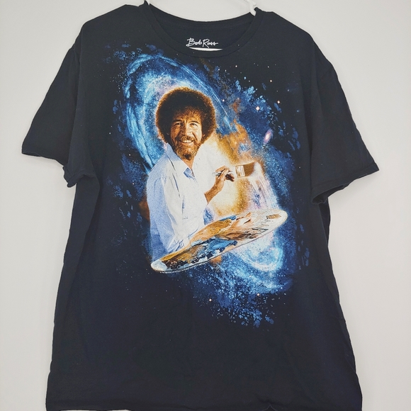 Bob Ross Other - Bob Ross Mens Black Tee Art